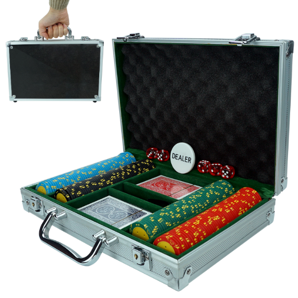 200 300 500 poker chips set in alumnum box