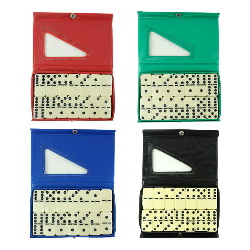 double 6 domino with 4 color PVC box