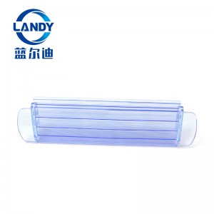 Transparante blauwe polycarbonaat lamellen met zonneplaten