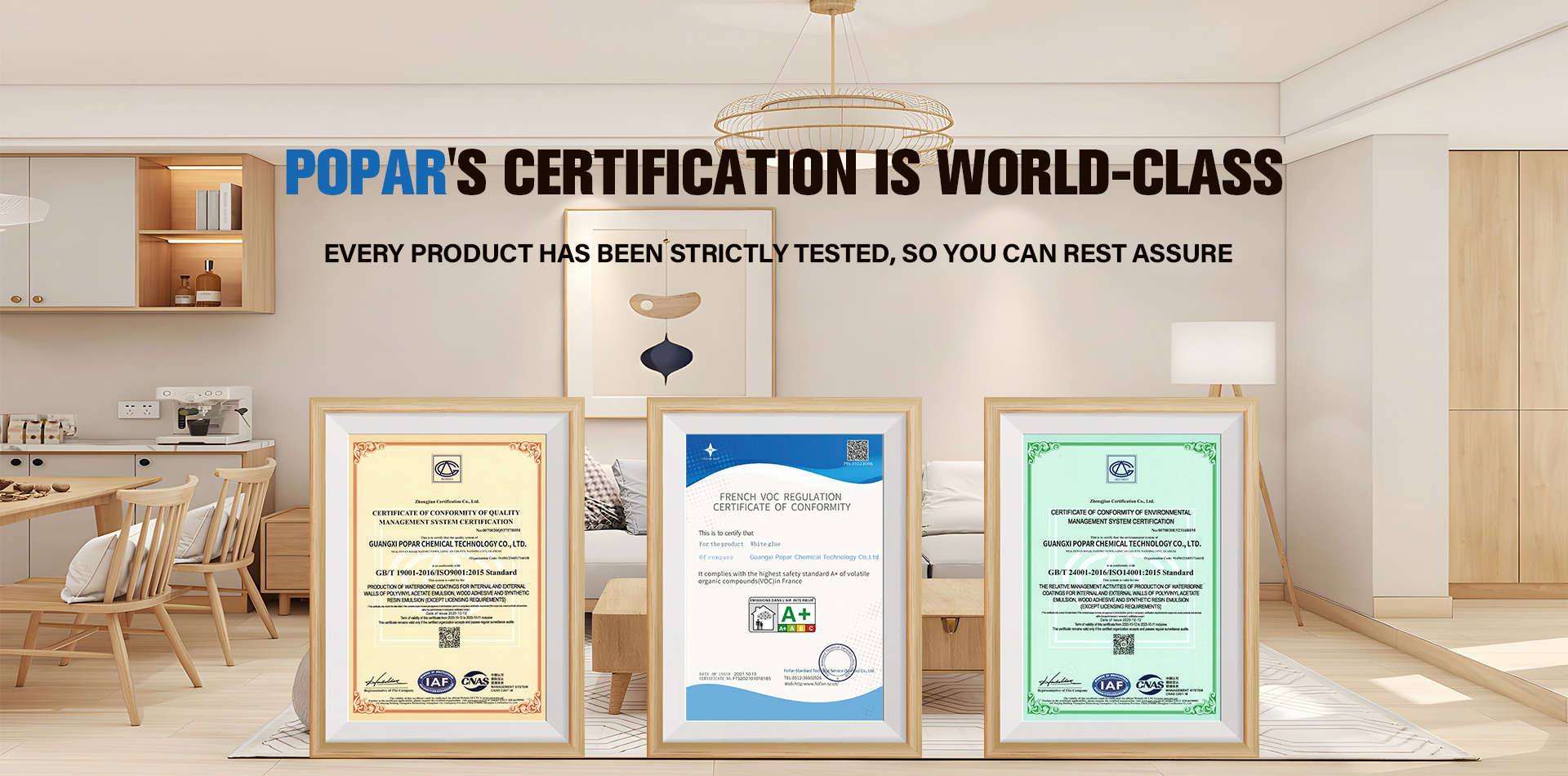 La certificazione Popar è di livello mondiale