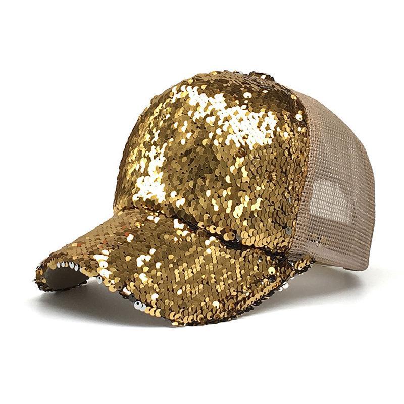 Glitter Sequin Baseball Cap karo Mesh Party Hat kanggo Bocah-bocah wadon