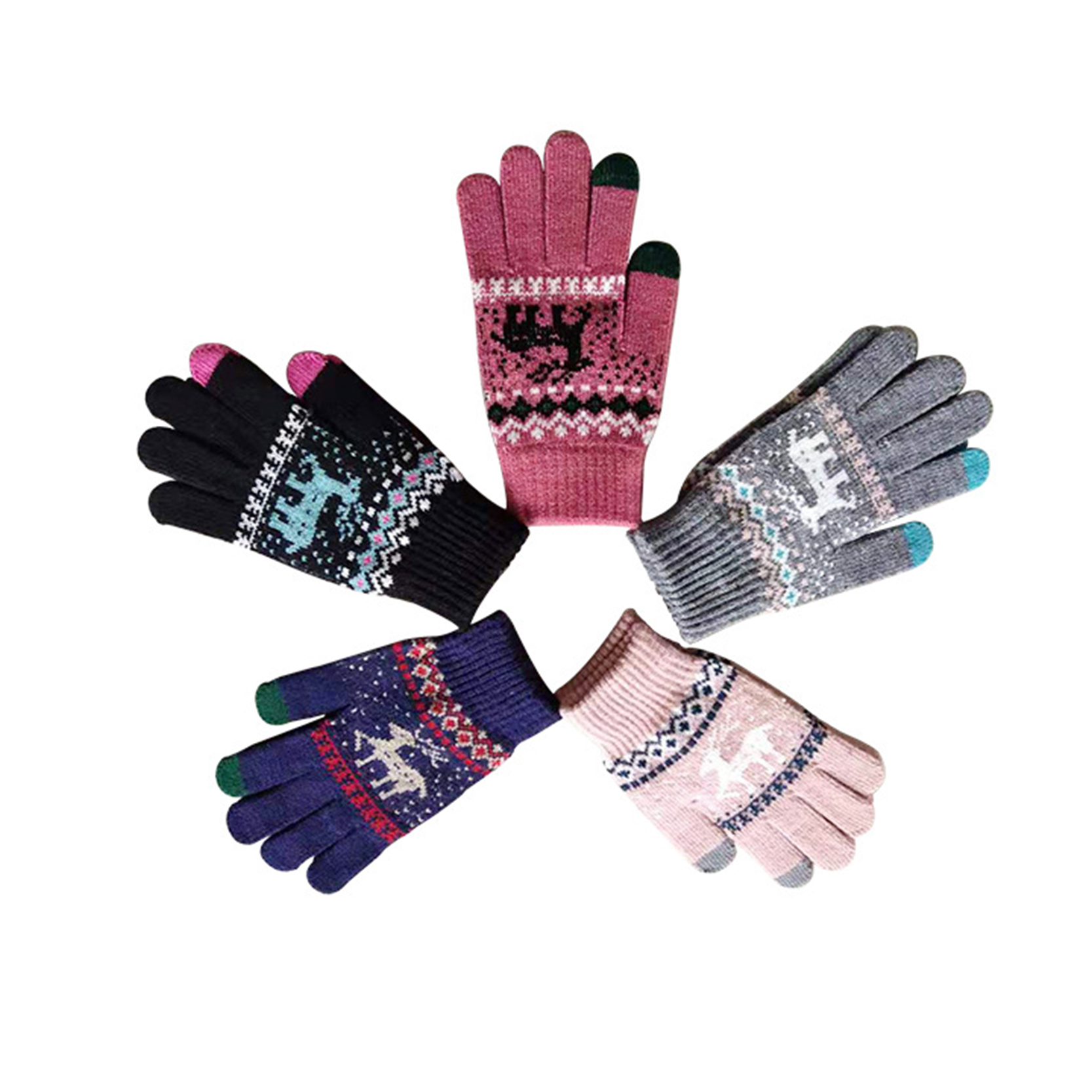 Custom Logo Winter Knit Gloves Touchscreen Warm Thermal Mollis Elastica Cuff Texting Anti-slip Gloves Pro Women Men