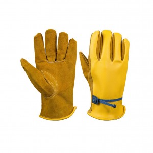 Custom leather work gloves, cowhide gloves gardening flower trimming motorcycle driving safety welding
