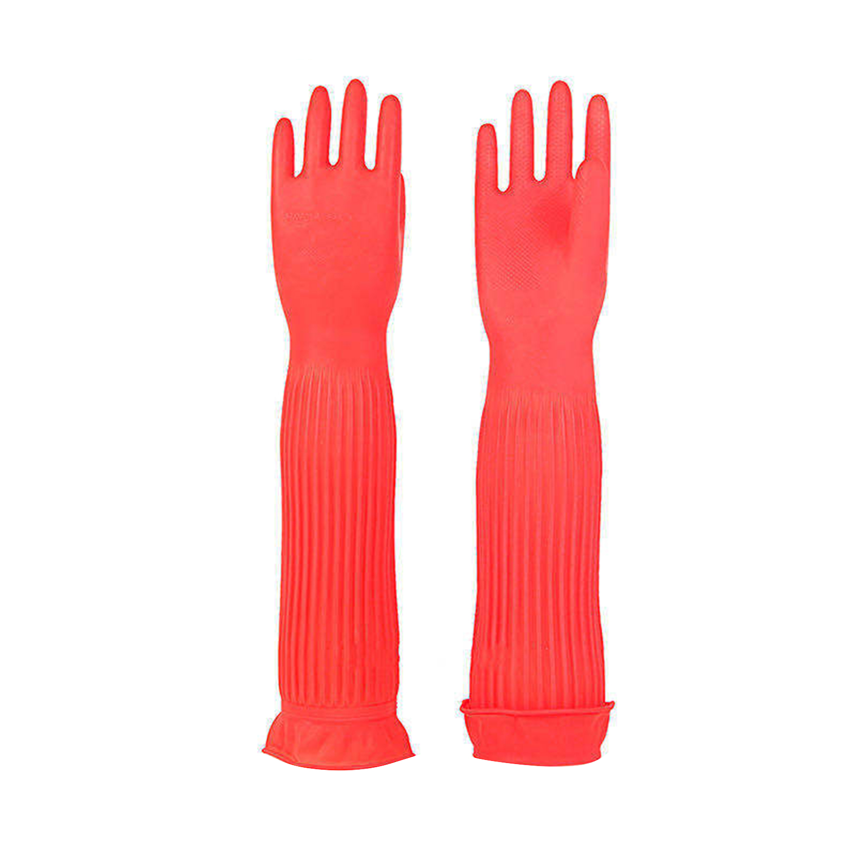 Reusable Waterproof Household Dishwashing Cleaning Rubber Gloves, Non-Slip Kitchen Gloves