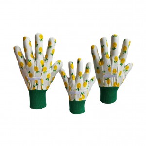 Pheej yig 100% Paj Rwb Palm Garden Gloves PVC Dotted Paj Rwb Garden Gloves Unisex