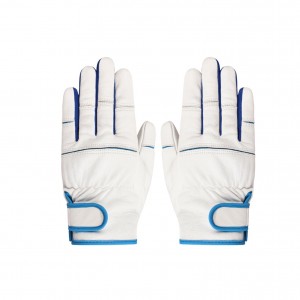 Kub Muag Sheepskin Leather Premium Unlined Safety Tool Work Gloves Siv hnab looj tes