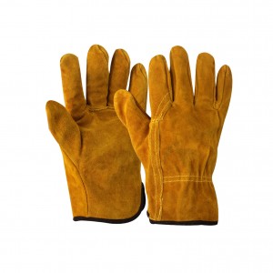Txiv neej Reinforced Cowhide Leather Work Gloves Welding Gloves
