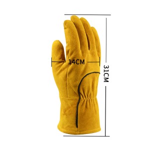 Welding Gloves Leather Forge Heat Resistant Vuam Hnab looj tes rau Mig, Tig Welder, BBQ, Rauv