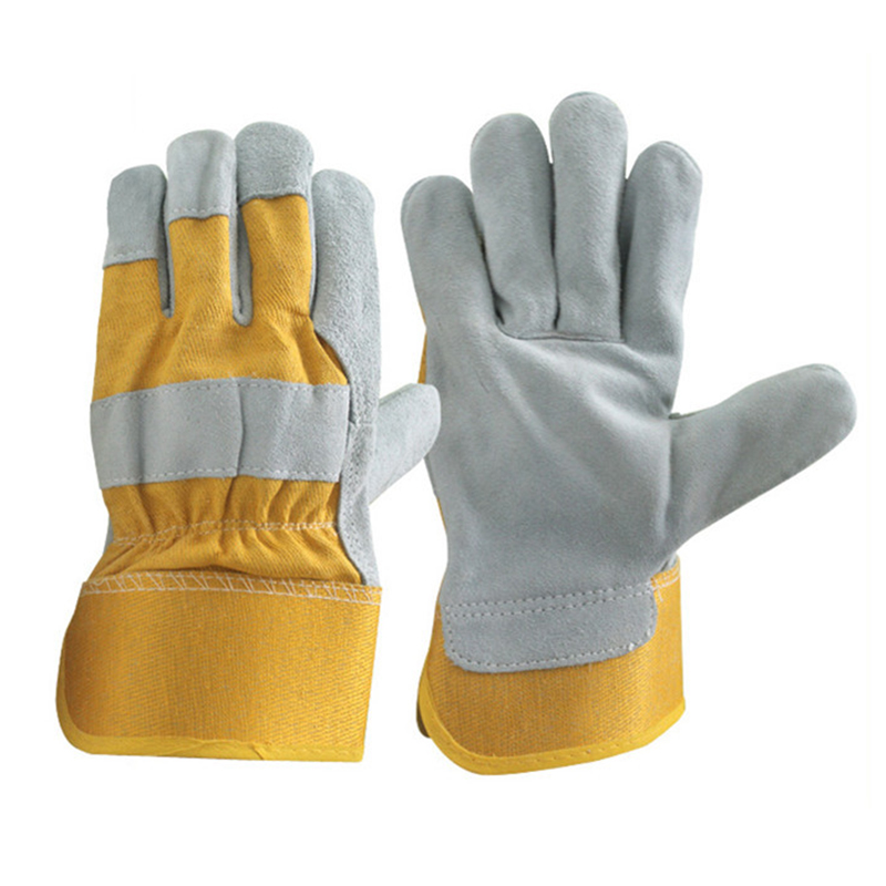 Nyuj Split Leather Working Gloves Vuam hnab looj tes Safety Hnab looj tes tiv thaiv Rigger