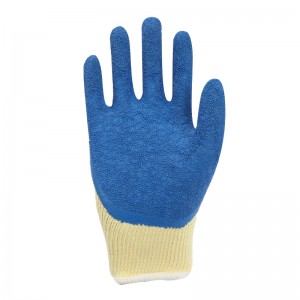 Knit Work Gloves nrog Textured Rubber Latex Coated Gloves