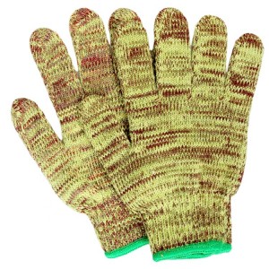 Factory Directly Provide Two Color Mixed Working Cotton Knitted Gloves