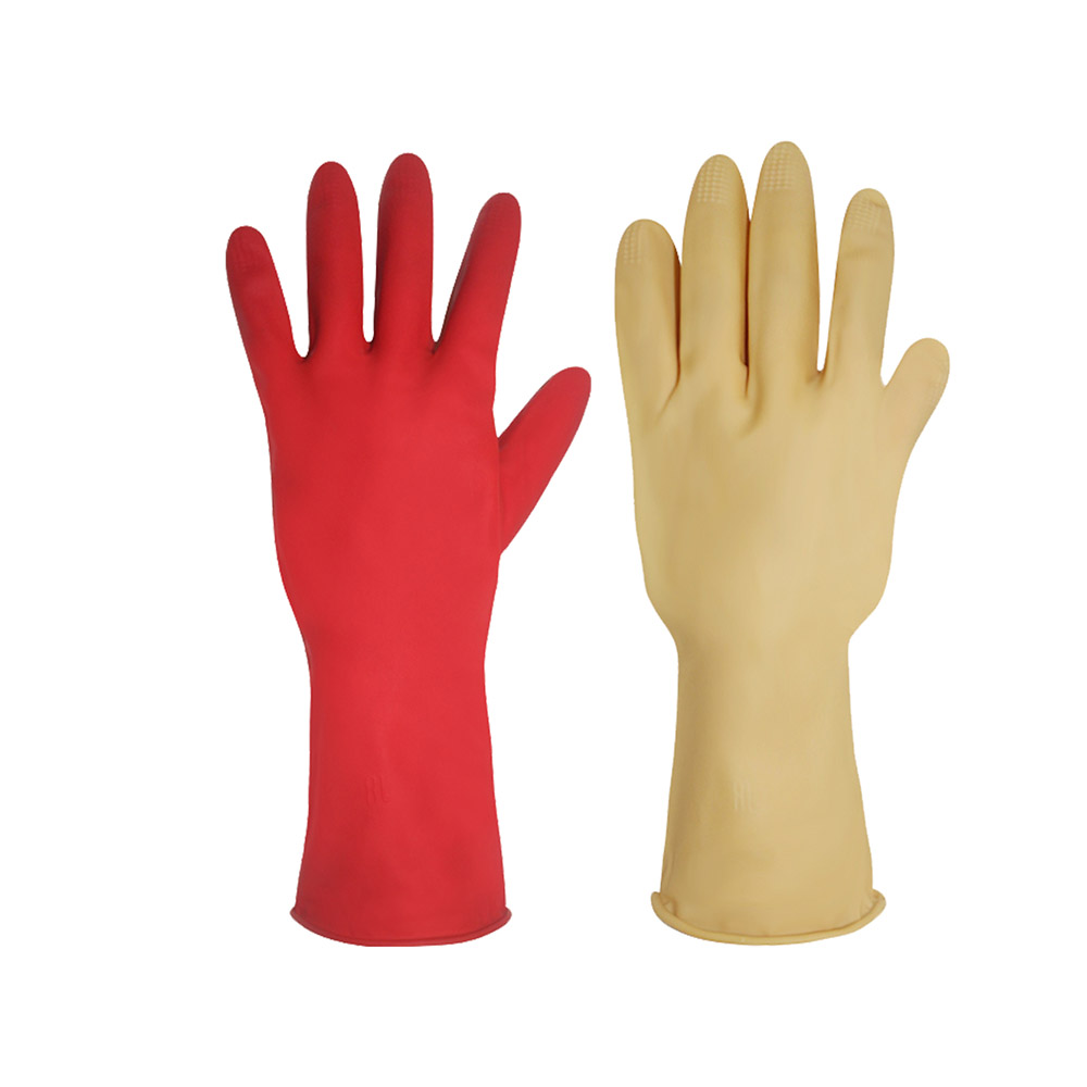 Latex Household Rolled Cuff Gloves short rubber gloves for Cleaning dish washing gloves