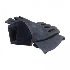 Leather Oven Calor resistens BBQ Gloves High Temperature 800 Gradus Barbecue Grill Leather Gloves