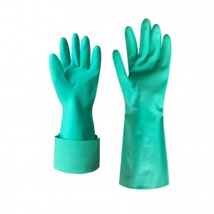 Nitrile Chemical Resistant Gloves, Reusable Heavy Duty Safety Work Gloves Without Lining