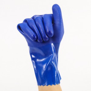 PVC Coated Cold Proof Heavy Duty hnab looj tes, Waterproof Warm Work Gloves rau Freezer ua hauj lwm, Roj Resistant, Non-Slip