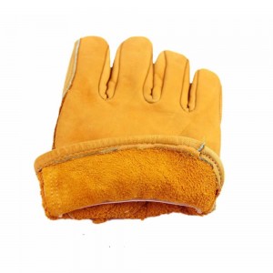 Yellow Leather Gloves AB Grade Driver Protective Gloves for Motorcycle Gardening