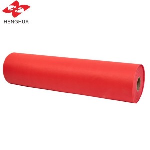 Nhà máy màu đỏ 80gsm Polypropylene spunbond vải không dệt cuộn chất liệu rèm túi không dệt chất liệu đồ nội thất bìa cách sử dụng túi làm khăn trải bàn