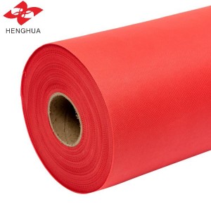 رنگ قرمز کارخانه ای 80 گرمی پلی پروپیلن اسپان باند پارچه غیر بافته رول مواد پرده کیسه های غیر بافته مواد مبلمان پوشش استفاده از کیسه های ساخت پارچه رومیزی