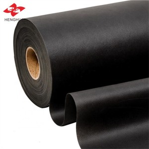 Usine en gros 50gsm polypropylène noir non tissé spunbond tissu emballage tissu jumbo rouleau fabricant