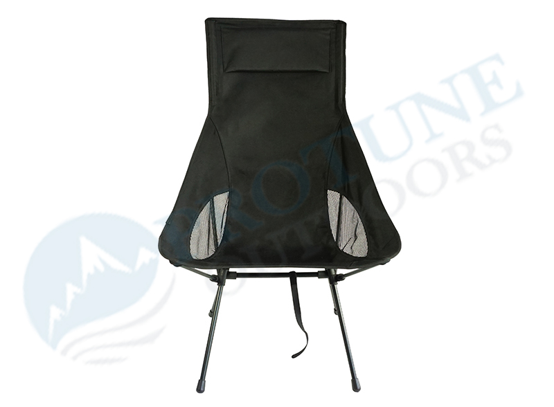 KingGear приспособено Едноставно склопувачко преклопно столче за кампување со тешка лулашка месечина