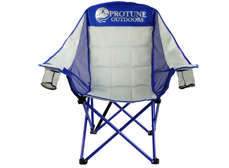 Protune oversize handrest folding chair nga naay cup holder