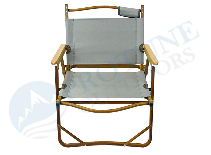 Protune Portable Wood Grain Aluminium Chair nrog armrest