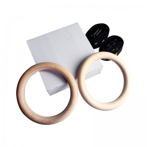 Anneaux de gymnastique de remise en forme de haute qualité avec mousquetons pour gymnase, anneau de gymnastique en bois de 28mm 32mm