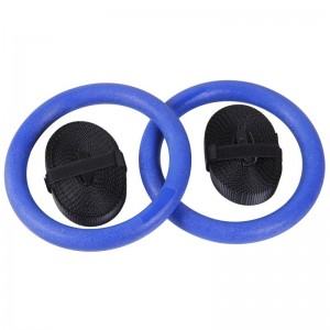 ແຫວນ Gymnastic ຄຸນະພາບສູງທີ່ມີ Carabiners ສໍາລັບ Gym 28mm 32mm Wooden Gym Ring
