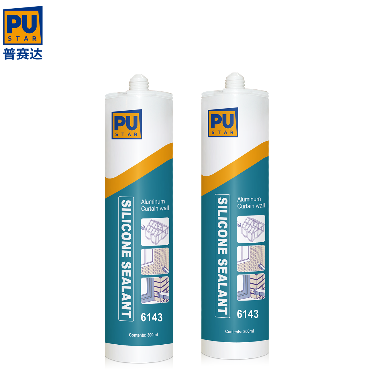 Neutral Transparent Silicone Glass Adhesive 6143