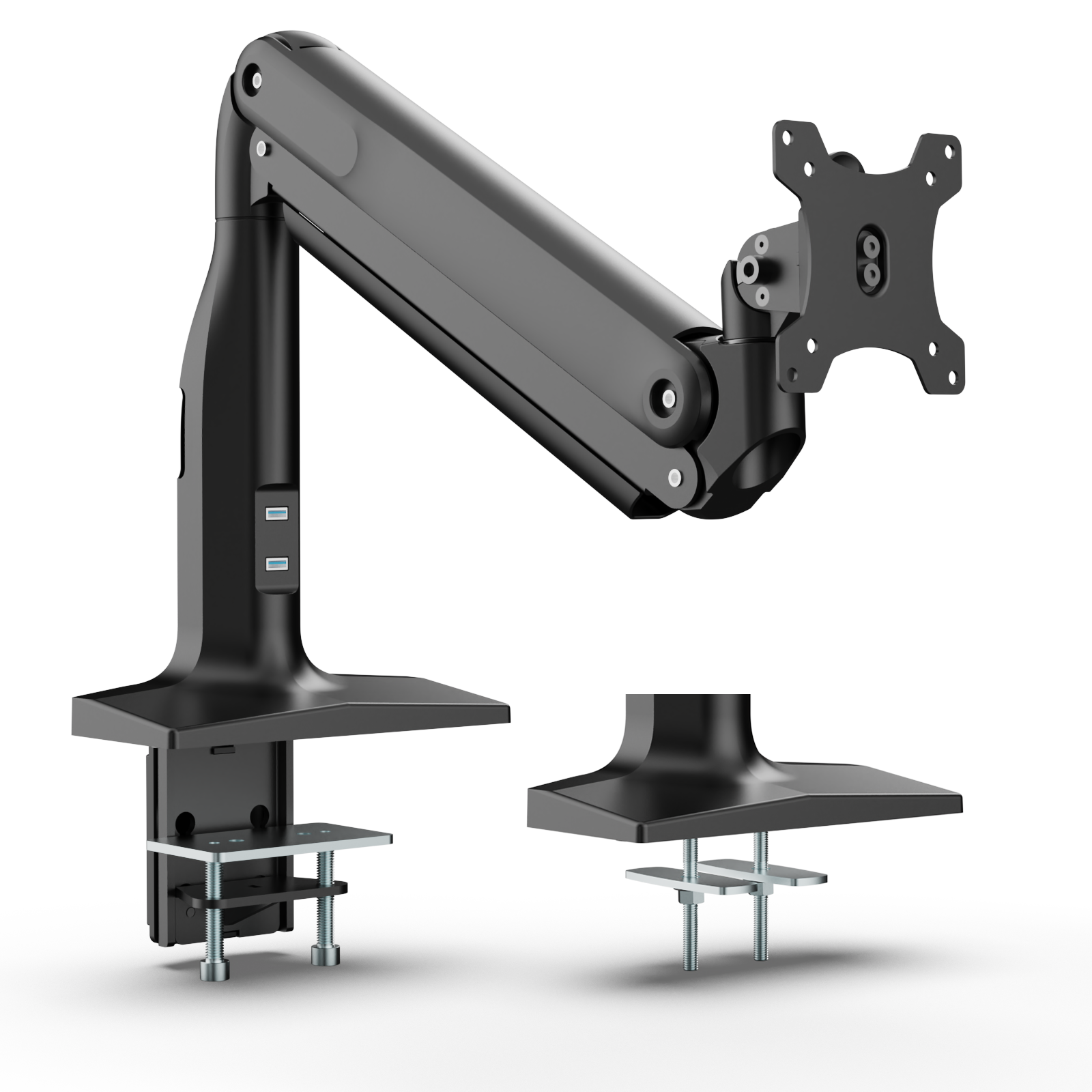Heavy Duty Monitor Arm Desk Mount pikeun Layar 17-43 Inci sareng palabuhan USB 2 × 3.0