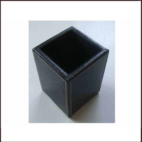 Knit And Pu Leather Pencil Cup Factory