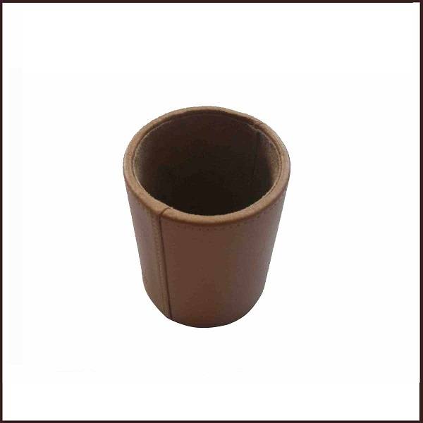 Colorful  PU Leather Round Pencil Pen Cup