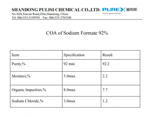 Cas 141-53-7 Sodium Formate 92% 95% 98%