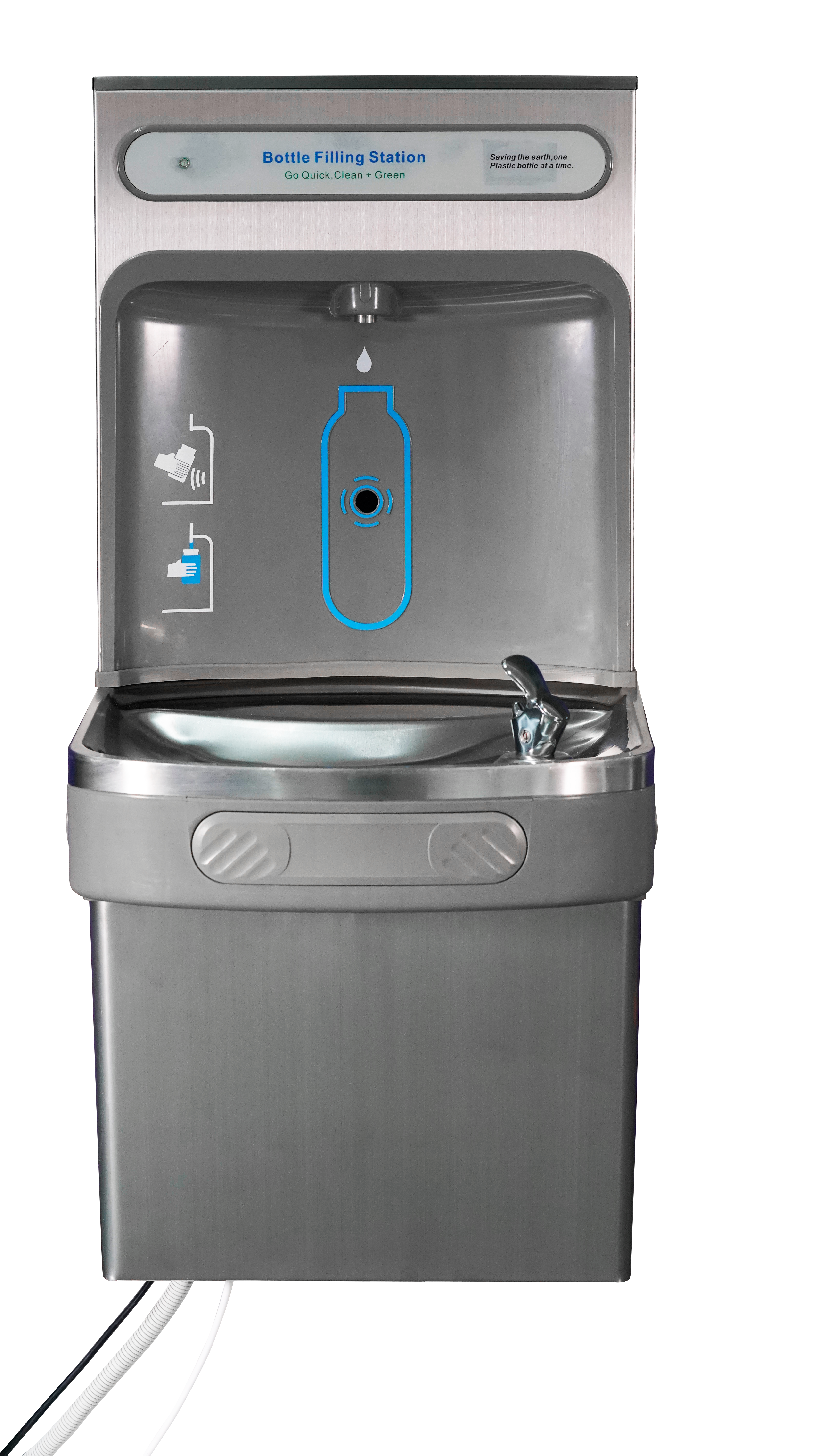 Общественный бесконтактный охладитель воды для питьевого фонтанчика на стене из нержавеющей стали