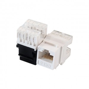 Ethernet RJ45 Cat6 ແບບບໍ່ມີໄສ້ Keystone Jack 180 ອົງສາ 110
