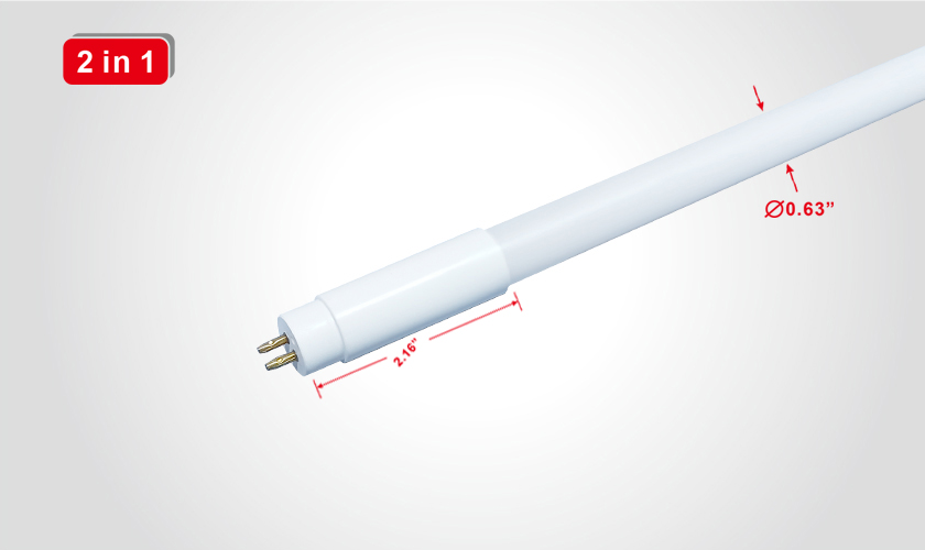 T5 টাইপ B LED টিউব (2 in 1) ডাবল-এন্ডেড এবং সিঙ্গেল-এন্ডেড ডাইরেক্ট AC120-277V ইনপুট