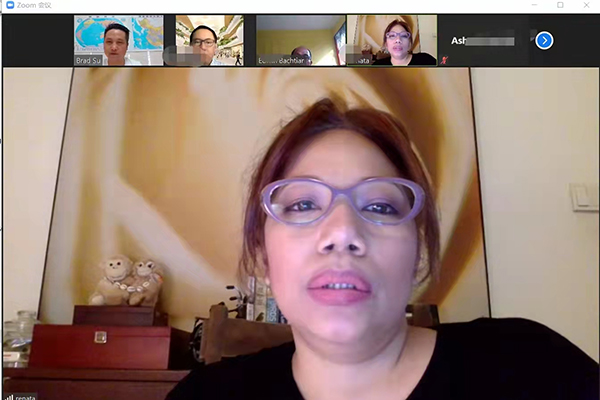 Online-Vide-Meeting mit Kunden aus Indonesien