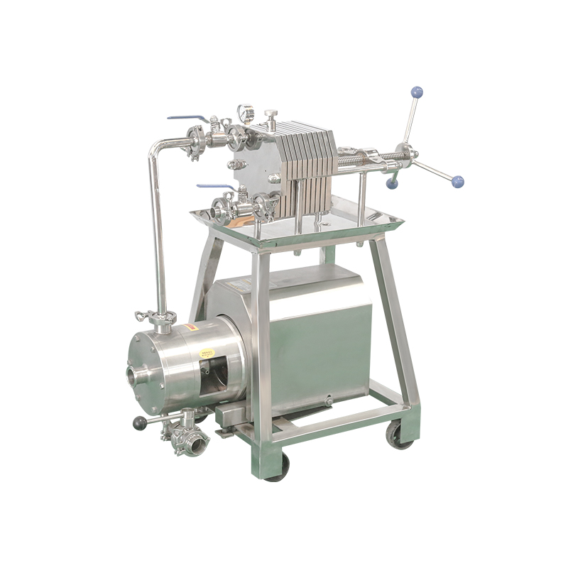 Stainless steel plate and frame filter with high shear mixer