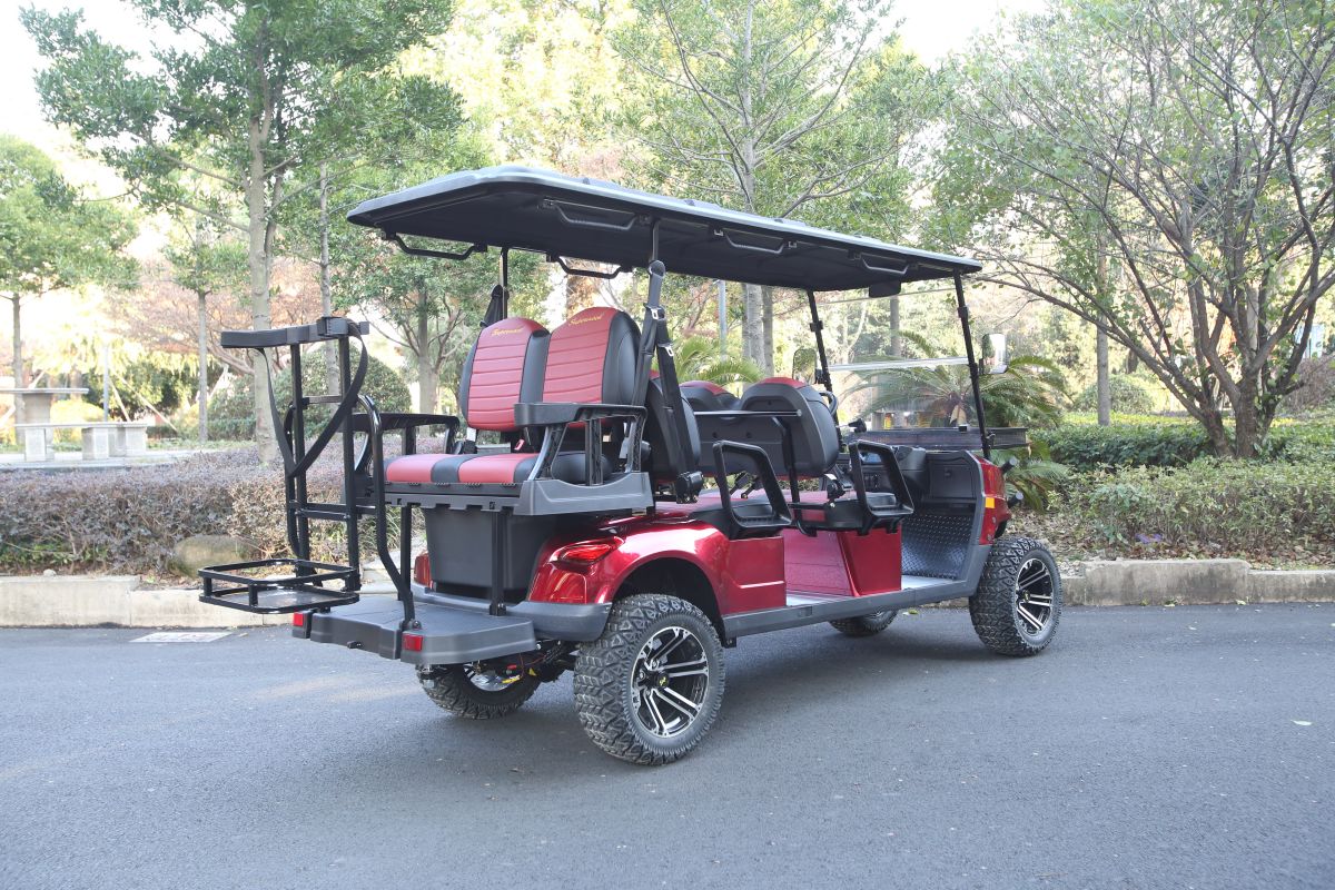 Upprunaleg 6 sæta rafmagns golfkerra frá verksmiðju USA 4×2 farþega 5000w mótor golfkerra