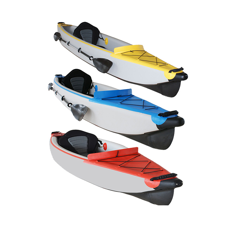 New trend customized kayak inflatable 1 person fishing kayak with foot rest