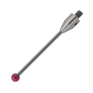 Rjochte stylus, M4 thread, ∅5 ruby ​​ball, wolfraam carbide steel, 50 lingte, EWL 36mm