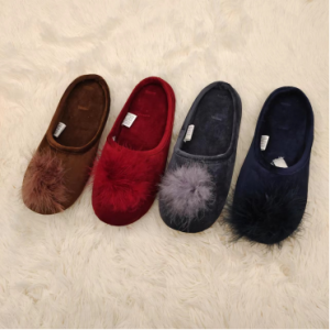Factory Wholesale Faux Fur Thong Slippers - Fashionable comfortable and fancy ladies indoor clogs velvet upper stitching & turndown outsole style. – QFSY
