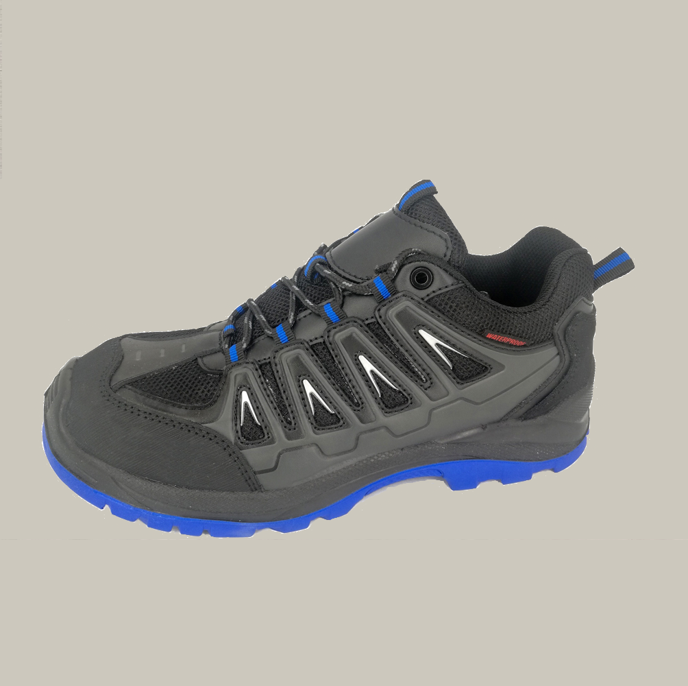 Këpucë sigurie të papërshkueshme nga uji të stilit sportiv me taban me injeksion PU.Imazhi i veçuar