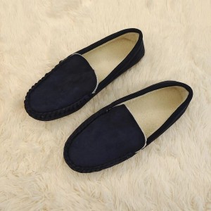 Mens mocassin indoor slippers loafer schoenen platte stiksels
