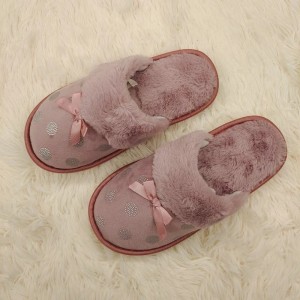 Dames suède stof side binding indoor slippers