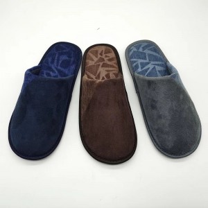 Fashionable autumn winter mens side binding indoor slippers