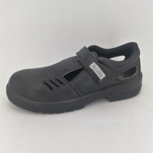 Sandal style safety shoes microfiber upper double density PU injection sole