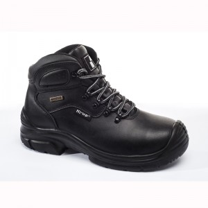 Këpucë sigurie pune për burra prej lëkure prej çeliku të sigurisë ndërtimi i papërshkueshëm nga uji