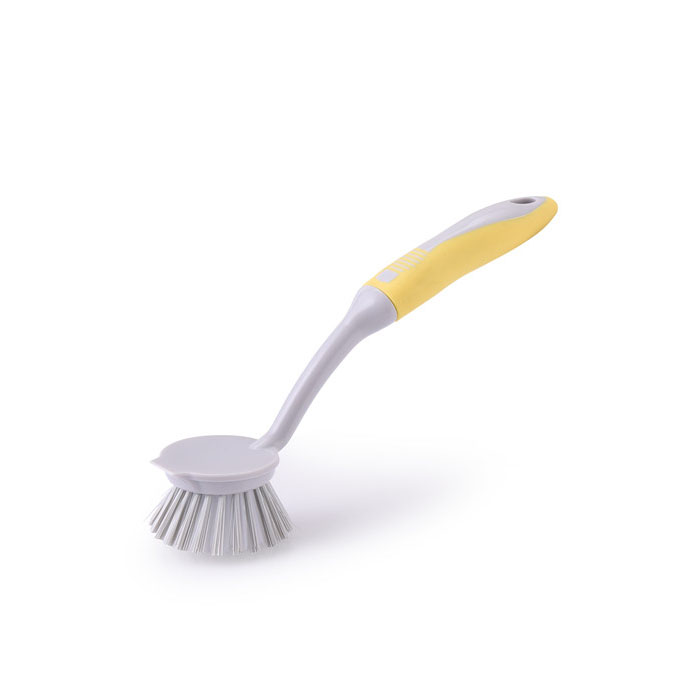 Scrub Brush for Cleaning Dish Brush Kitchen Bathroom Sink Pots-n-Pans Scaper Tip Stiff Bristles Comfortable Long Handle