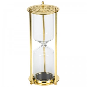 Wholesale Craft Gift Large Antique Metal Frame Brass Hourglass Sand Timer Sand Clock